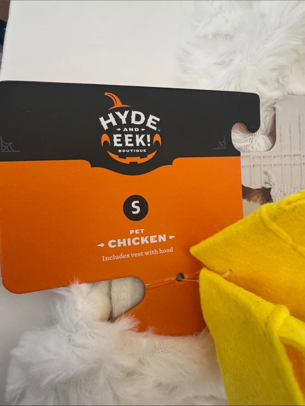 Hyde and Eek Chicken Costume for Dogs & Cats - White & Yellow Pet Outfit